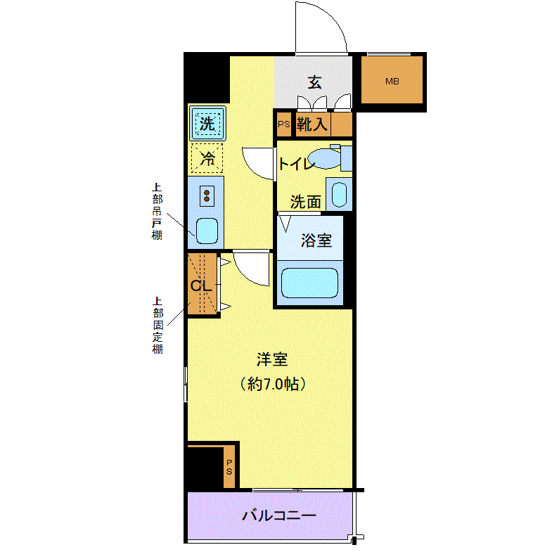 マンスリーリブマックス蒲田クレヴィスタⅠ▲『25平米・駅2分・築浅』【Wi-Fi無制限・独立洗面・浴室乾燥付】≪プレミアムシリーズ≫の物件間取り図
