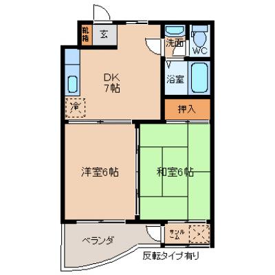 アパマートマンスリー富山駅北　窪新町A　2DK(305)の物件間取り図