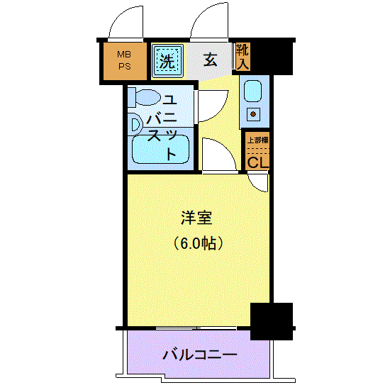 グッドステイ京急本線・神奈川新町クリオ■『駅2分』【ライト】の物件間取り図