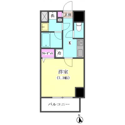 パルティール蒲田　9A　ナチュラルスタイル【禁煙】【wifi無料】【浴室乾燥】の間取り図