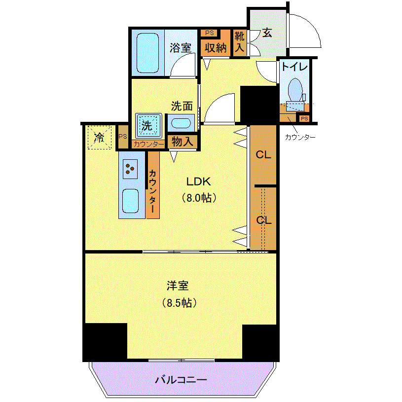 マンスリーリブマックス上野・新御徒町スカイガーデンⅢ△『1LDK・44平米・築浅』【Wi-Fi無制限・ローテーブル・ソファ】≪ラグジュアリーシリーズ≫の物件間取り図