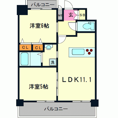 マンスリーリブマックス新神戸ステーションサウス◎『2LDK』【50型TV・WiFi完備・シモンズベッド】≪ラグジュアリーシリーズ≫の物件間取り図