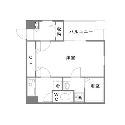 OneLife千葉中央ウェルス【バストイレ別、独立洗面台、インターネット対応★県庁前へのアクセス良好！】の物件間取り図
