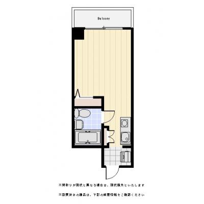ユニオンマンスリー葛西レジデンス１　407　1R・シングル☆◆インターネット固定回線（有線・Wi-Fi）無料の部屋◆の物件間取り図