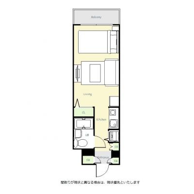 ユニオンマンスリー横浜吉野町２　811　1R・セミダブル・くつろぎstyle☆の間取り図