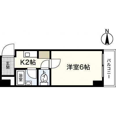 エールマンスリー幟町　弐番館（3-2)　【★無料WI-FI標準装備（無制限）★、八丁堀交差点近く、ゴミ毎日回収、32型TV、オール電化】の物件間取り図