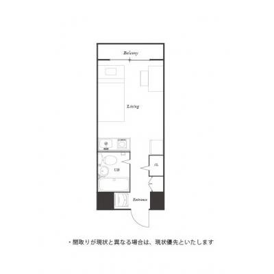 ユニオンマンスリー桜木町２　1009　1R・シングル☆駅徒歩5分！オートロック付で安心♪の間取り図