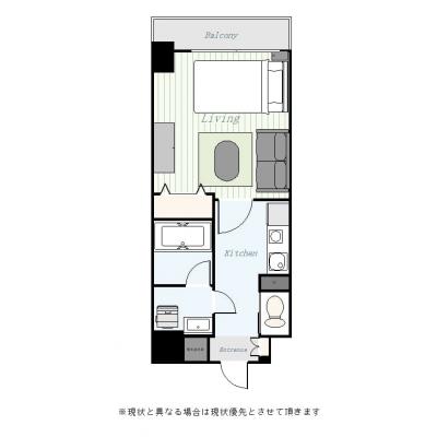 ユニオンマンスリー千葉中央駅前１　903　1K・セミダブル・くつろぎstyle☆宅配BOX完備♪の物件間取り図