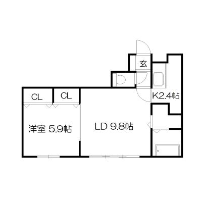 POROKARI新札幌B/インターネット無料/セミダブルベッド/オートロックの物件間取り図