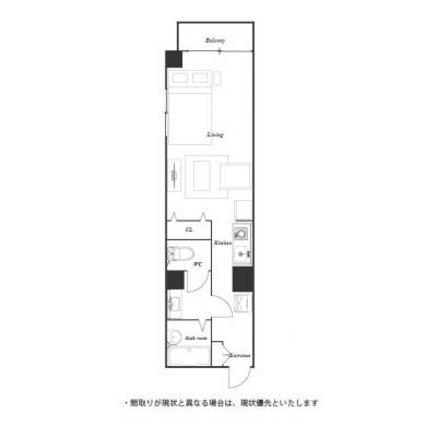 ●2026年4月20日から入居可●ユニオンマンスリー南柏１　402　1R・セミダブル・くつろぎstyle☆南柏駅まで徒歩約3分！物件周辺に商業施設が多数あり便利の間取り図