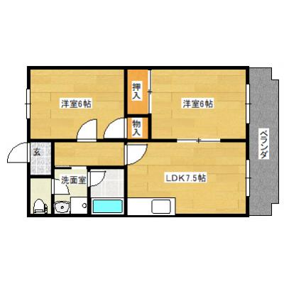 リブロマンスリー春日町駅前2　★ネット無料★駐車場有★　【2DK-type】の間取り図