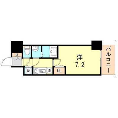 トラスト三宮19【日当たり良好！セキュリティ抜群♪】の間取り図