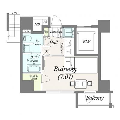 【TM浜松町TP/SPA2】駅至近！広めの25㎡・独立洗面・ネットWi-Fi無制限無料・築浅・分譲タイプ・テレワークにも♪の物件間取り図