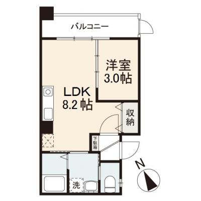 グローバルマンスリー瓦町駅プレシャス（1階）【築浅・全室角部屋・インターネット無料！お問合せからご退去まで来店不要・対面不要でご対応可能！】の物件間取り図