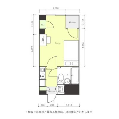 ユニオンマンスリー西八王子駅前２　208　1K・セミダブル☆◆インターネット無料の部屋◆安心のオートロック＆モニター付きインターフォン完備♪の間取り図