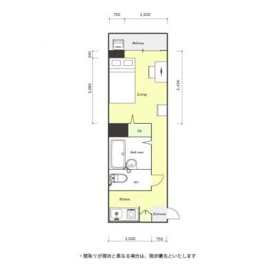 ユニオンマンスリー西八王子２　301　1R・セミダブル☆人気の角部屋♪うれしいバストイレ別♪新宿駅や東京駅まで乗り換えなしの物件間取り図