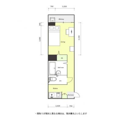 ●2024年6月13日から入居可●ユニオンマンスリー西八王子２　301　1R・セミダブル☆人気の角部屋♪うれしいバストイレ別♪新宿駅や東京駅まで乗り換えなしの物件間取り図