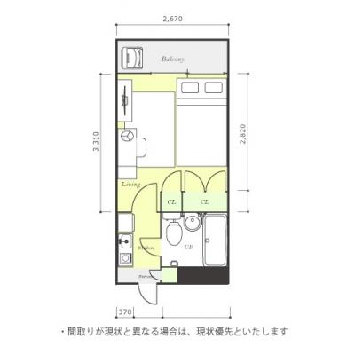 ユニオンマンスリー川口３　302　1K・セミダブル☆◆インターネット固定回線（Wi-Fi）無料の部屋◆コンビニ至近。在宅勤務に便利の間取り図