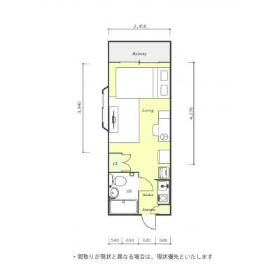 ユニオンマンスリー聖蹟桜ヶ丘１　301　1R・セミダブル☆新宿駅まで乗り換えなし！人気の角部屋物件の間取り図