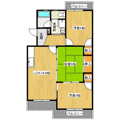 リブロマンスリー静岡駅前S12　★ネット無料★　【3LDK】の間取り図