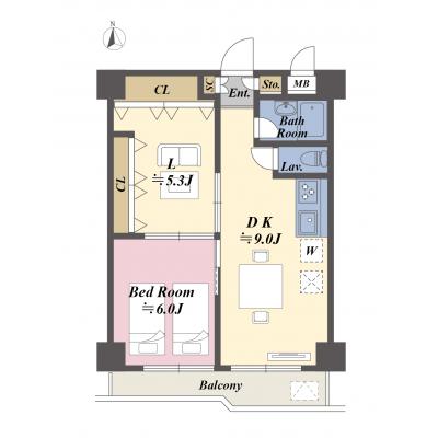 リベストマンスリー柳沢３【２DK・４４平米・光Wifi無料】の物件間取り図