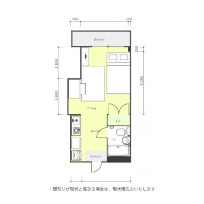 ユニオンマンスリー砂川七番１　322　1R・セミダブル☆砂川七番駅　徒歩6分。近くにコンビニ有の物件間取り図