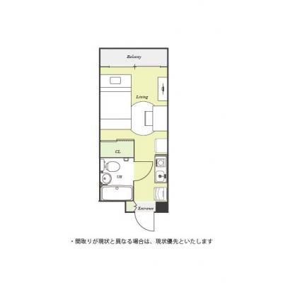 ●2026年5月5日から入居可●ユニオンマンスリー藤沢善行駅前１　302　1R・セミダブル☆小田急江ノ島線　善行駅　徒歩3分。角部屋物件/モニター付きインターホン有の間取り図