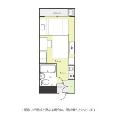 ユニオンマンスリー橋本６　302　1R・セミダブル☆物件近くにコンビニ有り。女性も安心のモニター付きインターフォン完備の間取り図