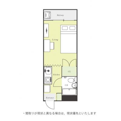 ユニオンマンスリー稲城２　205　1R・セミダブル☆勉強や在宅ワークにおすすめ！デスク・チェア付きのお部屋♪の物件間取り図