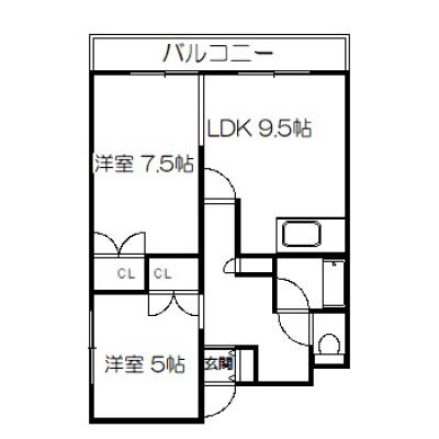 POROKARI函館的場B/セミダブル/駐車場有/ベッド３台の物件間取り図