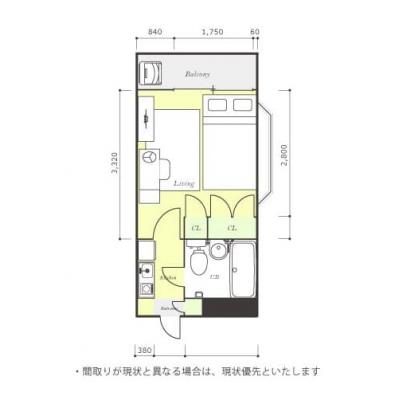 ユニオンマンスリー川口３　401　1K・セミダブル☆◆インターネット固定回線（Wi-Fi）無料の部屋◆人気の角部屋/デスクがあるお部屋の物件間取り図