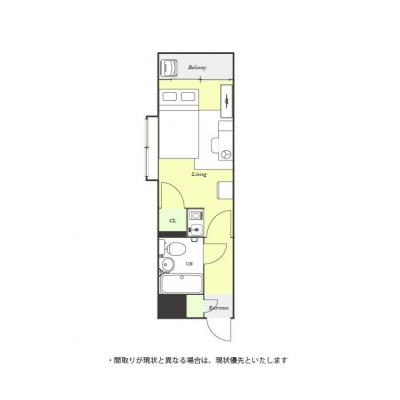 ユニオンマンスリー飯能１　201　1R・セミダブル☆西武池袋線　飯能駅　徒歩5分。人気の角部屋物件の間取り図