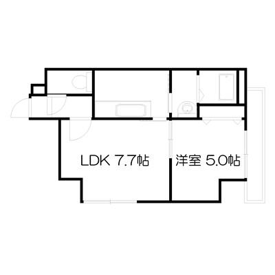 POROKARI資生館小学校前C/エアコン/中心部徒歩圏内の物件間取り図