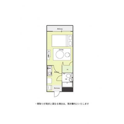 ユニオンマンスリー京王堀之内サンリット１　311　1K・セミダブル☆京王相模原線　京王堀之内駅　徒歩8分の間取り図