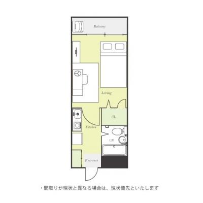 ●2026年5月9日から入居可●ユニオンマンスリー入間市１　302　1K・セミダブル☆最上階で眺めのいい快適なお部屋♪デスク＆チェア付き♪の間取り図