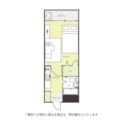 ユニオンマンスリー入間市１　304　1K・セミダブル☆西武池袋線利用で所沢・池袋へダイレクトアクセス。デスクや生活家電付きのお部屋の物件間取り図