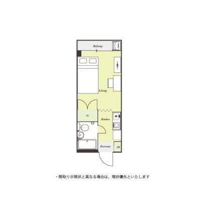 ユニオンマンスリー永山２　410　1R・セミダブル☆最上階のお部屋♪法人もまとめて入居可♪京王相模原線と小田急多摩線沿線の物件間取り図