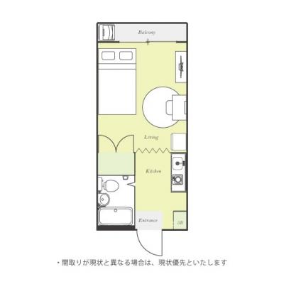 ●2026年1月31日から入居可●ユニオンマンスリー京王稲田堤セレーノ１　307　1R・セミダブル☆京王相模原線「京王稲田堤駅」から徒歩/女性に嬉しいドレッサー付きのお部屋の間取り図