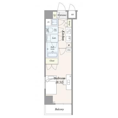 【TM虎ノ門/SP1】ダブル・神谷町駅徒歩３分・ネットWi-Fi無制限無料・テレワークにも♪の間取り図