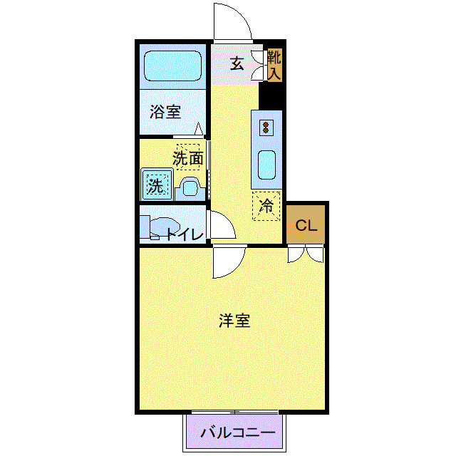 マンスリーリブマックス仙台北四番丁シャイン●『1K・24平米・築浅』【独立洗面・温水洗浄便座】≪エクセレントシリーズ≫の物件間取り図