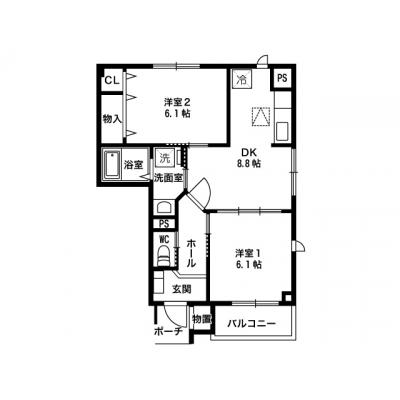 レントライフマンスリー上田塩田の物件間取り図