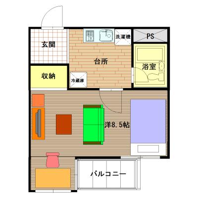 ワールドマンスリー新大阪4●オートロック、室内洗濯機付♪新幹線新大阪駅から徒歩圏内ですの物件間取り図