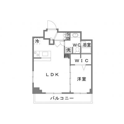 OneLife銀座東デューク2nd【★1LDKタイプ（43平米）★独立洗面台,浴室乾燥機,3口コンロ】の物件間取り図