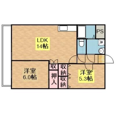 コートダジュール（２ＬＤＫ）の物件間取り図