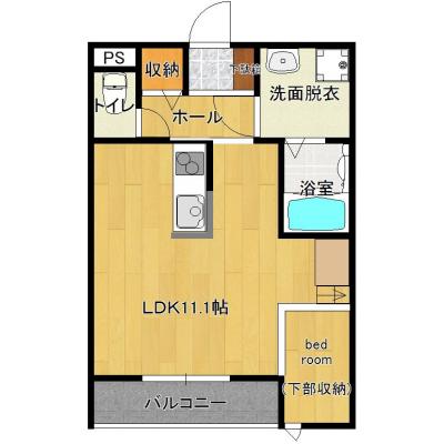 stay@早苗R。400メートル程で早岐駅に着きますよ(　*´艸｀)の物件間取り図