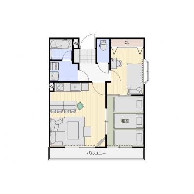 Alphabed30高松太田上町　101号【定員最大5名様・敷地内駐車場利用可（2台目以降は要相談）・無料NET導入】の物件間取り図