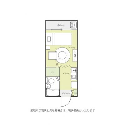 ●2026年2月8日から入居可●ユニオンマンスリー立川４　208　1R・シングル☆JR中央線利用で、三鷹駅や御茶ノ水駅へ乗換なし☆の間取り図