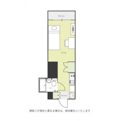ユニオンマンスリー武蔵野台１　308　1R・シングル☆◆インターネット固定回線(有線・Wi-Fi)無料の部屋◆フロアライト付き♪の間取り図