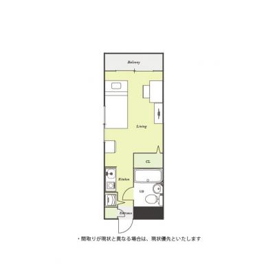 ●2026年4月3日から入居可●ユニオンマンスリー南林間１　212　1R・シングル☆新宿駅まで乗り換えなしでアクセスできますの間取り図