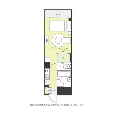 ユニオンマンスリー座間１　213　1R・シングル☆◆インターネット固定回線（有線）無料の部屋◆の間取り図